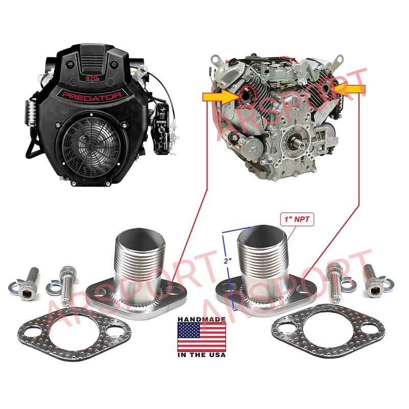 ARSPORT Predator 670 V-TWIN/Max 459 1" NPT Male Thread Exhaust