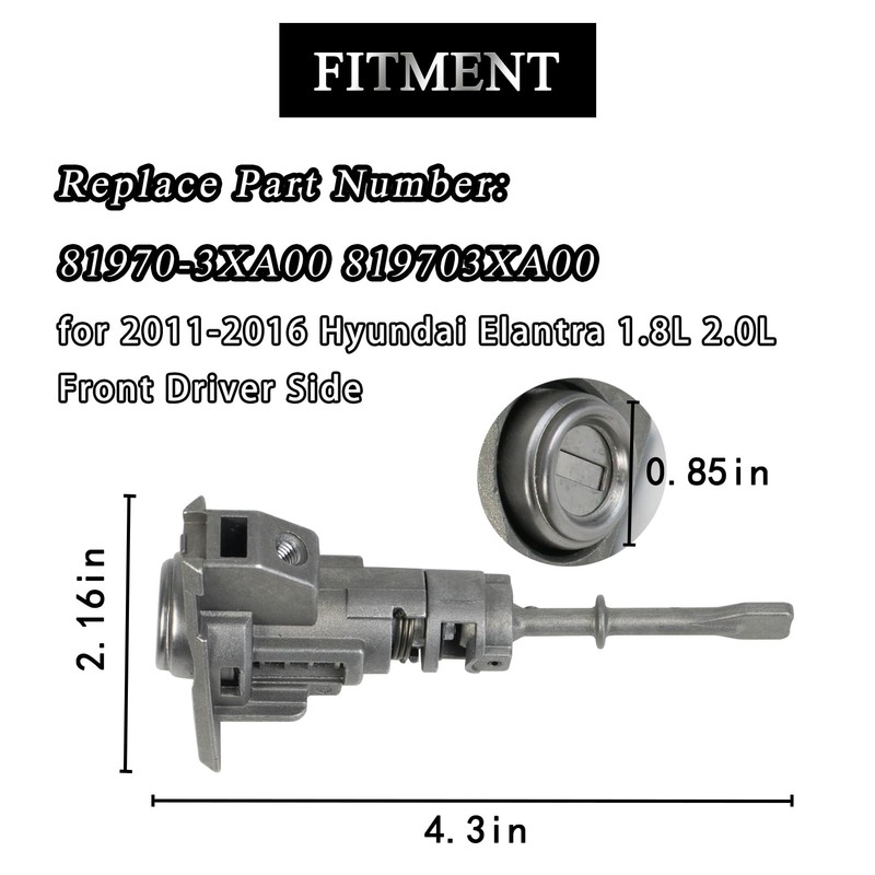 AUPARTIK Front Door Lock Cylinder with 2 Keys Fit for