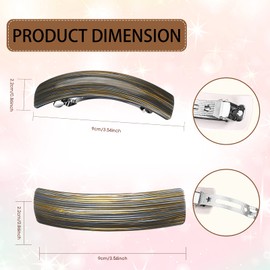 6 Pieces Retro Large Hair Barrettes Automatic Hair Clasps Simple Automatic Hair Clip French Clip Barrettes for Women Ladies, 6 Colors (Retro Pattern)