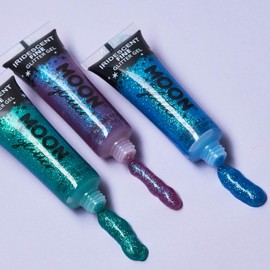 Moon Glitter - Gel with iridescent fine glitter - 12 ml - set of 6 colours - glitter face paint