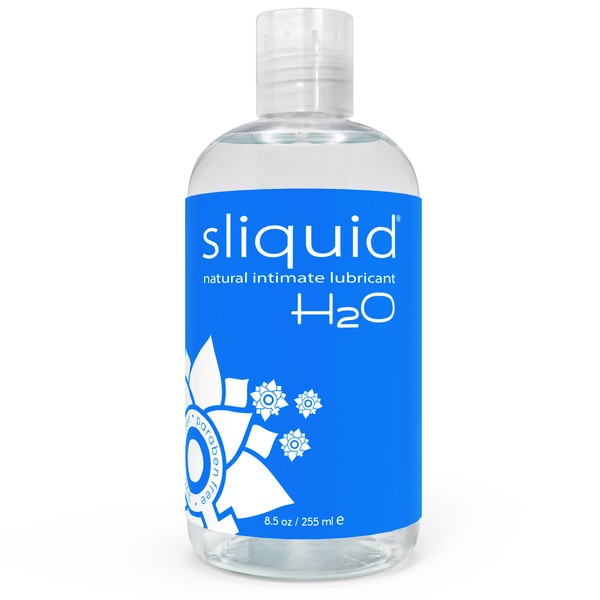 Sliquid H20 Water Based Lube, Natural Water Based Lubricant Glycerin Free Personal Lubricants, (8.5 Oz) Clear, Unscented