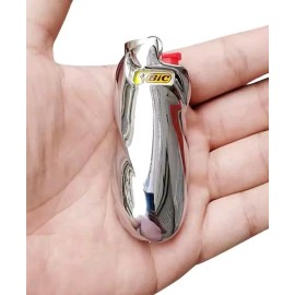 BIC Shiny zinc alloy chromed metal shell for J5 bic lighter +2 Random Color Lighters