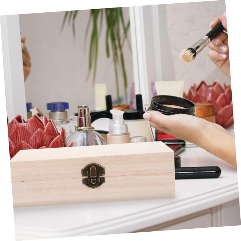 ABOOFAN Wooden Jewelry Box with Hinged Lid Sturdy Organizer for