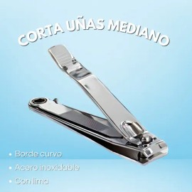 3 Cortauñas Medianos De Acero Pedicura Manicure, Mc Nails Color Metálico.                                                                             