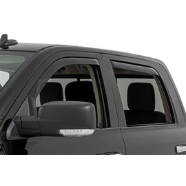 Rough Country in-Channel Window Rain Guards for Ram 1500 (2009-2018) & 2500/3500 Crew Cab (2019-2025) - Low Profile Window Visors, 4-Pc Rain Guard for Trucks