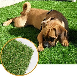 Griclner Artificial Grass Lawn Turf 0.8inch Realistic Synthetic Grass Mat, Indoor Outdoor Garden Lawn Landscape for Pets,Fake Faux Grass Rug with Drainage Holes (4FTX15FT)