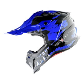 1Storm Adult Motocross Helmet ATV Dirt Bike BMX MX Downhill Mountain Helmet Track Style JH601; Dinosaur Blue