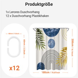 Lerores Shower Curtain 180 x 200 cm