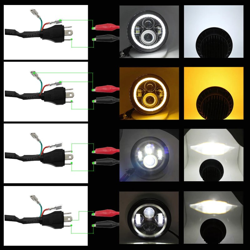 Unbranded 7" Inch LED Headlights + Smoke Tail Lights Combo