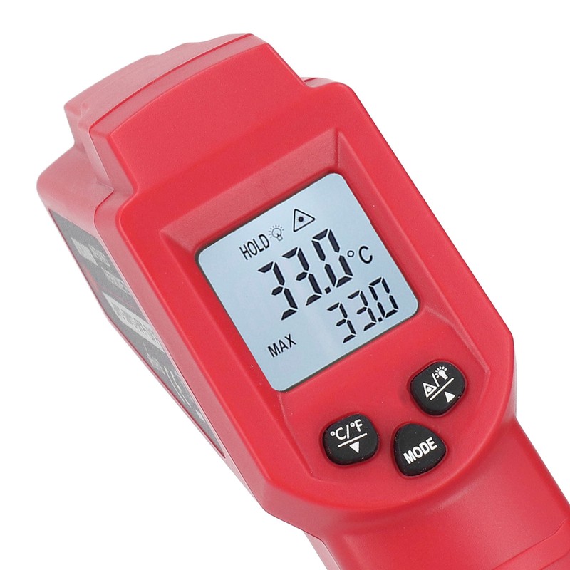 Infrared Thermometer Backlit LCD Light Indicator No Contact Temperature Meter