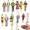 YouthLoxus 14pcs 1:25 Scale Miniature People Figures, Model Railway Accessories