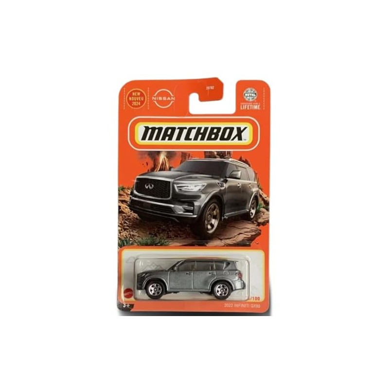 Matchbox 2022 Infiniti QX80 Diecast Car Model, 1:64 Scale, Gray