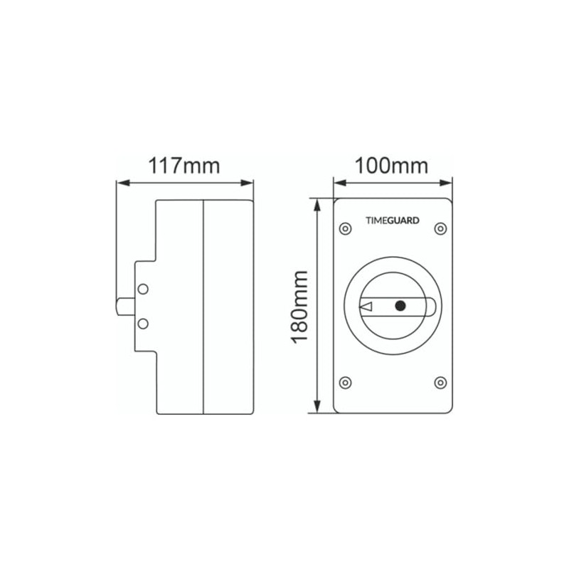 Timeguard IS2N-32DC IP66 DC Rotary Isolator Switch - 2 Pole