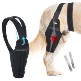 Dog Knee Brace for Torn Acl Hind Leg – Adjustable Support Brace with 2 Stabilizer Support to Reduces Pain, Ligament Injuries & Luxating Patella for Small Medium Large Dogs (Left Leg, M)