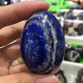 Decorative Stone 96G Natural Beautiful Lapis Lazuli Crystal Egg for Massage Collection