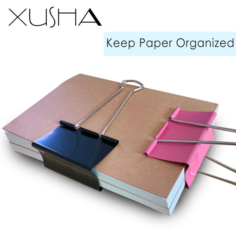 18PCS Jumbo Binder Clips 3 Inch, Pink, Binder Clips Extra