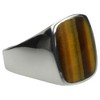 Solid 925 Silver Signet Ring with Tiger's Eye, Silver