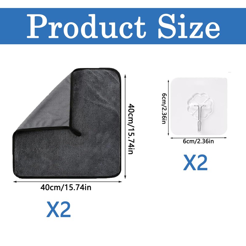 2Pcs Bathroom Drying Cloth, Thicken Cloth, Shiny Cleaning Cloths, Super