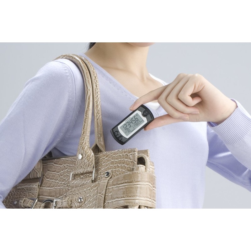 YAMASA EX-500B Pedometer, Pocket/Bag-In Pedometer, Pocket Pedometer, Pearl Black
