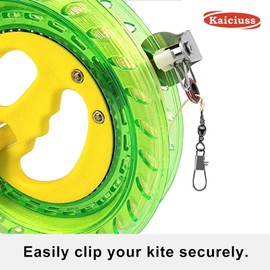 Kaiciuss 7.2 Inch Kite Reel Winder with Line, Kite String Reel for Kids & Adults, Easy to Use Kite String and Spool, it Comes with Durable Kite Thread and Connector (Green)