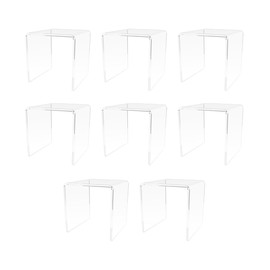 Marketing Holders 8 Pack Clear Acrylic Riser Platform 3 Inch Wide Square Display Organize Retail Countertops Merchandise Showcase Lucite Podium One Piece Stand Counter Pedestal