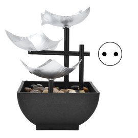 Indoor 3 Tier Relaxing Tabletop Fountain Flowing Water Ornament for Home Office Craft DecorationEU Plug AC220-240V