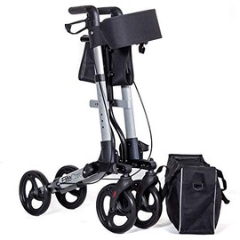 X Cruise Folding lightweight compact walker rolling walking frame with seat - silver - only 17.2lbs