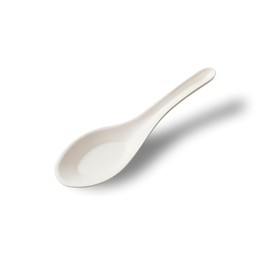 Eco Friendly Disposable Soup Spoons, Sugarcane Fiber Spoon, Healthy and Sturdy, 5.5" Asian Soup Spoons, for Take-out Ramen Pho Noodles (100PCS)