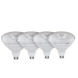 GE Lighting (Pack of 4) GE Warm White LED PAR38 Flood Light, Indoor Outdoor, 15 watt, 1200 Lumen, Dimmable, HD Light for Exceptional Color Contrast and Brightness