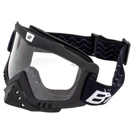Birdz Eyewear Toucan - anteojos acolchadas para motocicleta, ATV, UTV, motocross, con protector nasal desmontable, marco negro