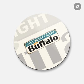 Unbranded Buffalo Retro Travel Tin Sign | 4'' X 4'' Round Decorative Magnet