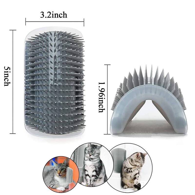 DOUBLE 2 C Hair Brush, 4 Pack Cat Wall Corner