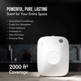 Airversa Smart Scent Air Machine with 400mL Capacity Up to 2000 sq.ft. Waterless Diffuser for Essential Oils for Home and Commercial Spaces, Aromatherapy Scent Diffuser for Large Rooms, White ANA