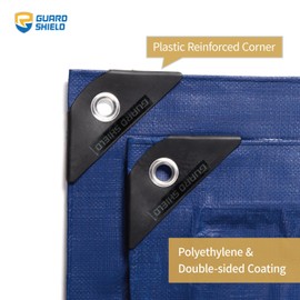 GUARD SHIELD Heavy Duty Matte Blue Tarp Waterproof 12x20 Feet Large UV Resistant Tarps Cover Outdoor 11mil