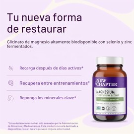 Suplemento de magnesio, selenio y zinc New Chapter para cuerpos activos, recuperacin despus del ejercicio con minerales de apoyo muscular...          