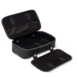 Cable case, cable bag, cable organiser, tech pouch, organiser bag, universal case, leather case, model 017, black, Hard cable case