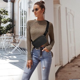 JENCVNL Belt Bag for Women Men, Fashion Bumbags for Ladies Small Crossbody Bags Fanny Pack Lightweight Waist Pack with Adjustable Strap for Running Hiking Workout Traveling (Brown)