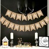 SWYOUN SWYOUN Burlap Ramadan Eid Mubarak Banner Supplies Muslim Fireplace
