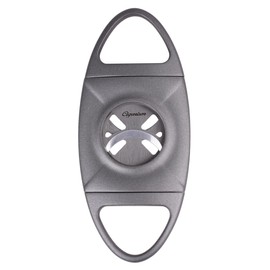 CIGARISM Large Ring Hollow-Out Blades Straight-Cut Cigar Cutter, Up to Ring Gauge 66 (Grey)