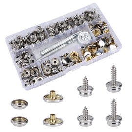 Marine Canvas Snap Fastener Kit, Snap Fastener Set, Craftsman Metal Nuts and Bolt Set, Boat Screws 3/8 Inch and 5/8 Inch Socket for Boat Cover, Furniture, Canvas (50 Sets)