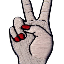 Peace Sign Ladies' Finger Circle Patch Embroidered Badge Iron On Sew On Emblem