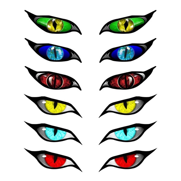 6 Pairs Of Simulated Cat Eye Stickers, Scratch-Blocking Stickers, Car