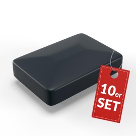 Qualinos 10 x Plastic Fence Caps, 40 x 60 mm with Hipped Roof, Post Caps for Double Rod Mat Fence, Cover Caps, UV-Stabilised, High-Quality Fence Post Caps, Made in Germany (Anthracite 7016)