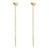 Aretes Corazón Largos Para Mujer Acero Inoxidable Regalos