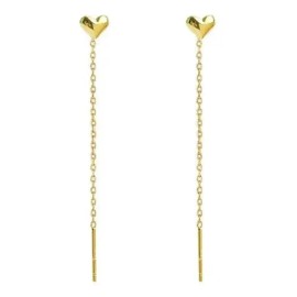 Aretes Corazón Largos Para Mujer Acero Inoxidable Regalos