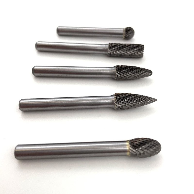 US PRO 5pc Tungsten Carbide Rotary Burr Set with 6mm
