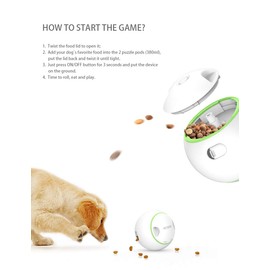 PETGEEK Automatic Interactive Dog Toys, Treat Dispensing Dog Puzzle Toys or Cat, Dog Toys for Small Medium Large Dog Playing Chasing, Slow Feeder Dog Balls