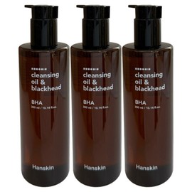 Hanskin Cleansing Oil & Blackhead BHA 300ml (For Oily Skin) 3 Pieces / Circle / 한스킨 클렌징 오일 앤 블랙헤드 바하 300ml(지성용) 3개  써클