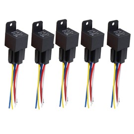 Gorniloxam 40 Amp 24V DC SPDT Relay Socket - Waterproof 5 Pin Relay Harness Plug, Replaces Type: JD-2914 (5pcs)
