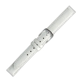 Maruman Watch Band, Cow (Embossed Crocodile) Made in Japan, white, Casual